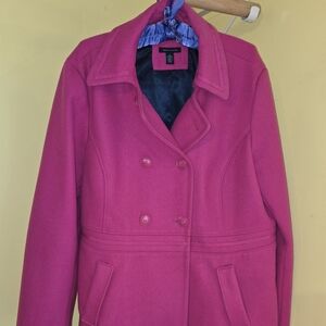 Tommy Hilfiger Women's Fuchsia Pea Coat